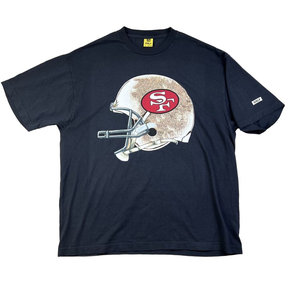 GOLF NFL San Francisco 49ers Football Helmet Graphic T-Shirt Black L Cotton